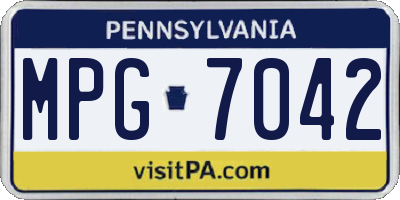 PA license plate MPG7042