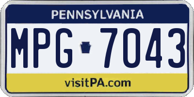 PA license plate MPG7043
