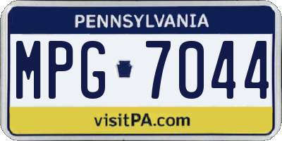 PA license plate MPG7044