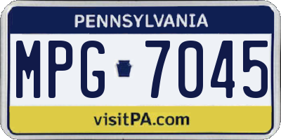 PA license plate MPG7045