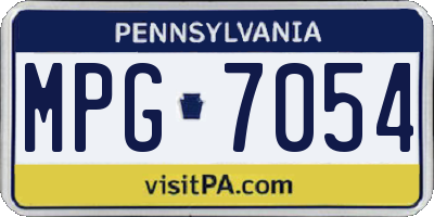 PA license plate MPG7054