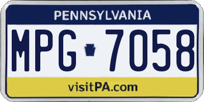 PA license plate MPG7058