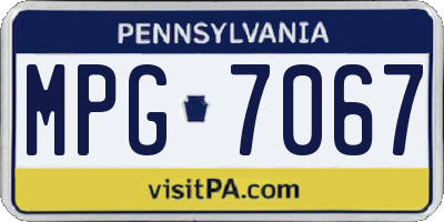 PA license plate MPG7067
