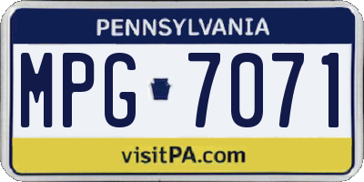 PA license plate MPG7071