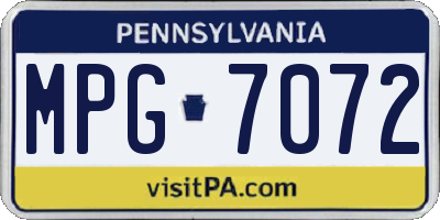 PA license plate MPG7072