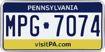 PA license plate MPG7074
