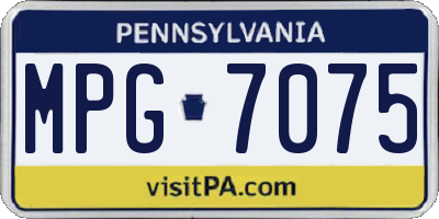 PA license plate MPG7075