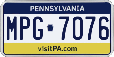 PA license plate MPG7076