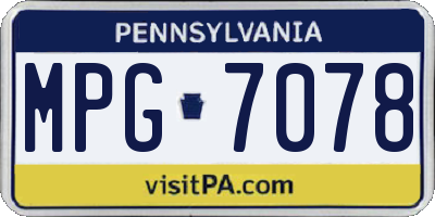PA license plate MPG7078