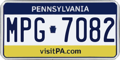 PA license plate MPG7082