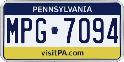 PA license plate MPG7094