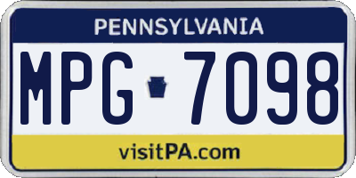 PA license plate MPG7098
