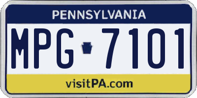PA license plate MPG7101