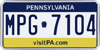 PA license plate MPG7104