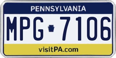 PA license plate MPG7106