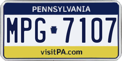 PA license plate MPG7107