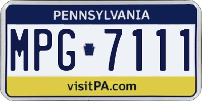 PA license plate MPG7111