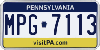 PA license plate MPG7113