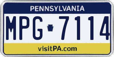 PA license plate MPG7114