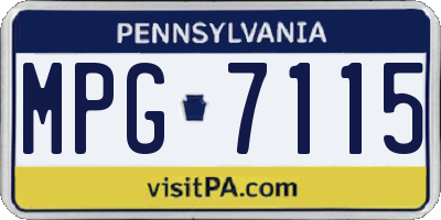 PA license plate MPG7115