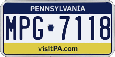 PA license plate MPG7118