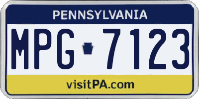 PA license plate MPG7123