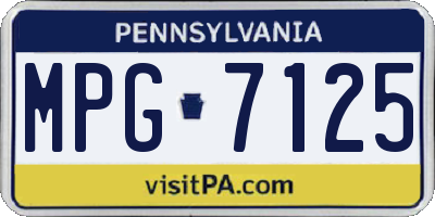 PA license plate MPG7125
