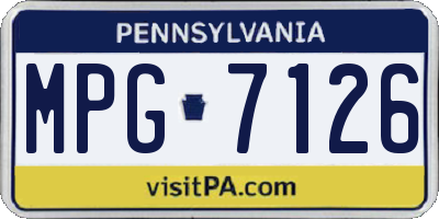 PA license plate MPG7126