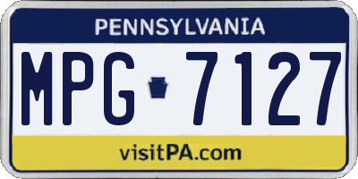 PA license plate MPG7127