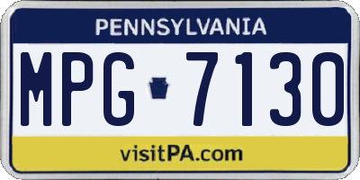 PA license plate MPG7130