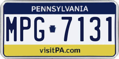 PA license plate MPG7131