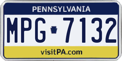 PA license plate MPG7132