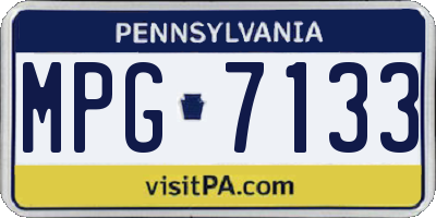 PA license plate MPG7133