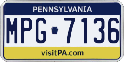 PA license plate MPG7136