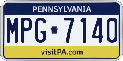 PA license plate MPG7140
