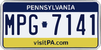 PA license plate MPG7141
