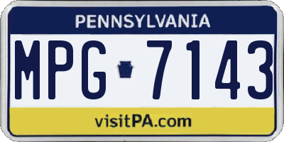 PA license plate MPG7143