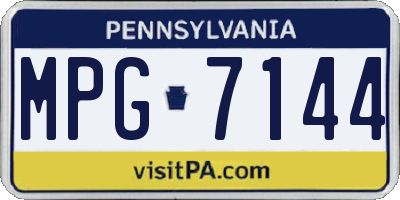 PA license plate MPG7144