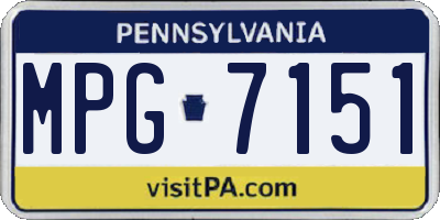 PA license plate MPG7151
