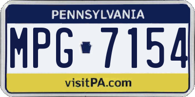 PA license plate MPG7154