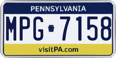 PA license plate MPG7158