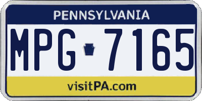 PA license plate MPG7165