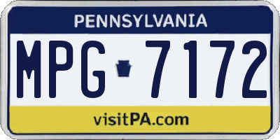 PA license plate MPG7172