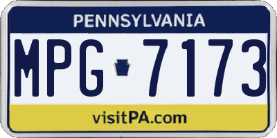PA license plate MPG7173