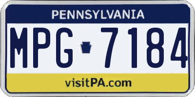 PA license plate MPG7184