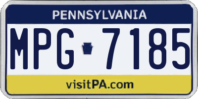 PA license plate MPG7185