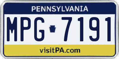 PA license plate MPG7191