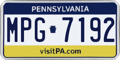 PA license plate MPG7192