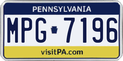 PA license plate MPG7196