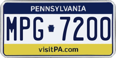 PA license plate MPG7200